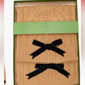 Kate Spade Camel Knit Set with Black Bows